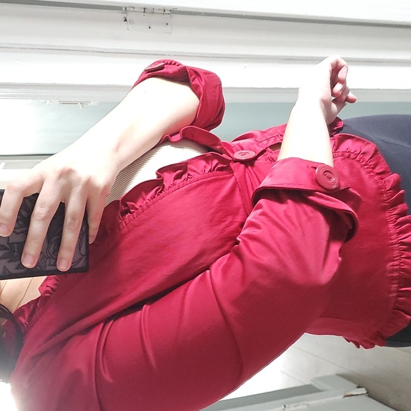 Last Kiss Red Jacket with ruffle edge - Picture 3 of 8